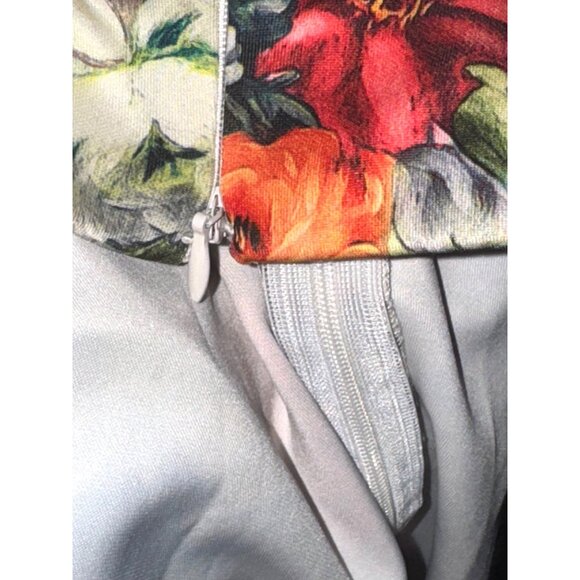 Floral A-Line Skater Skirt With Concealed Side Zipper Closure - Womens Size M - Picture 3 of 8